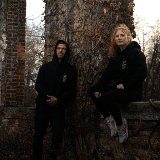 black hoodie front and back